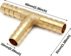 3 8  Hose Barb Tee Brass 3 Way Fittings 10mm Id 2 Pack Fuel Air Water Connector