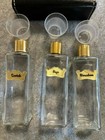 Mid-century Travel Liquor Set-scotch  Rye  Bourbon Glass Bottles  Leather Case