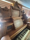Antique Ornately Carved Wood Pump Parlor Organ  With Stool