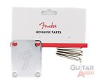 Genuine Fender  70s F Logo Strat tele 4-bolt Chrome Guitar Neck Plate W screws