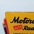 Vintage Motorola Auto Radio Porcelain Enamel Metal Sign 6  X 4  Inch