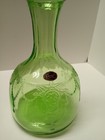 Green Depression Glass 1930 s Cameo Ballerina Decanter  No Stopper