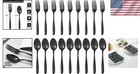 Elegant 24-piece Black Stainless Steel Silverware Set For 12 - Dishwasher Safe