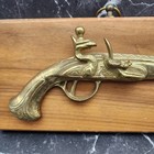 Brass Wooden Wall Hanging Guns Vintage Collectors Display 