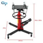 Hydraulic Telescopic Transmission Jack 1322-1660 Lbs 2 Stage 360   Swivel Wheels