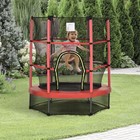   5ft Kids Trampoline With Enclosure Net For Age 3 To 6 Years Red
