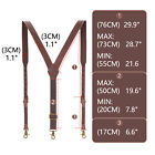 Tourbon Men s Suspenders Y Back Adjustable Leather Y-shaped Hooks Pants Braces