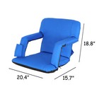 2pcs Portable Wide Stadium Seat With Back Support Reclining Bleacher Chairs Blue