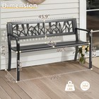 49in Pvc Tulip Backrest Iron Bench Black