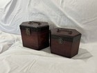 Set Of Two Nesting Jewelry Boxes Made Of Rose Wood For Collecting Gifts 