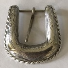 1  Sterling Silver Hand Engraved Western Rope Belt Buckle 26g  sb51  Read Disc