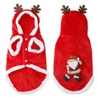 Pet Cat Santa Costume Dog Christmas Small Coat Outfit Clothes Hoodie Sweater Usa