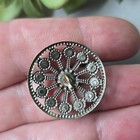 Antique Victorian Metal Marcasites Stones Button 1  D