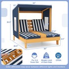 Costway Kids Double Chaise Lounge Patio Lounge Chair With Cup Holders   Awning