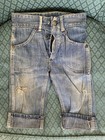 Vintage 50   s Toddler High Rise Jeans Denim Blue Destroyed Rare