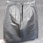 Vintage 90s Black Leather Mini Skirt 24 Waist Bodycon Punk Rock Glam Biker Y2k