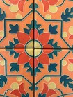 Set Of 4  New Motawi Tileworks 6  X 6  Citrus Tapestry Tile Gorgeous 