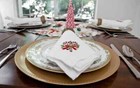 Candy Cane And Holly Leaves Napkins  19  X 19   Set Of 4