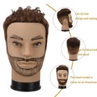 Male Mannequin Head training Head With 100  Human Hair 12inch Barber Mannequi   