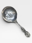 Reed   Barton Sterling Silver Pierced Bonbon Ornate Fruit   Floral Nut Spoon