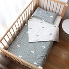 100  Cotton Crib Bedding Set For Baby Boys Girls 3 Pcs Baby Bed Linen Grey