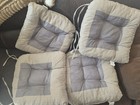 Set Of  Four  4   Tan Padded Chair Soft Seat Cushions 15   X 15 