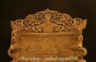 17 6  Old Tibet Buddhism Copper 24k Gold Gilt Dragon Buddha Words Shrines