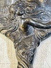 Antique Rare Art Nouveau Britannia Artistic Silver Hand Mirror Pat  May 24  1904