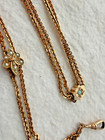 Antique Victorian Gold Filled Watch Slide Chain Double Flower Sliders 25  20 4g