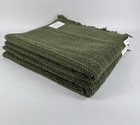 Bianca 2 Pc Bath Towel Set With Fringe 100  Cotton Olive Green Textured New