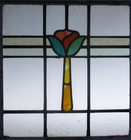 Pretty Floral Old English Leaded Stained Glass Window 24 25  X 22 5 