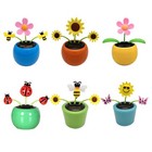 Solar Dancing Sunflower Toy Car Dashboard Ornament Sun Shake T Head Flower Abs
