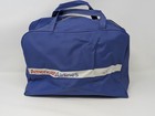 Vintage American Airlines Flight Bag Blue Vinyl Carry On Tote 1970s Vignelli