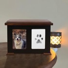 Dog Urn For Ashes pet Urns Up To 150 Lbs  Wooden Memorial Ashes Urn With Paw    