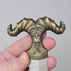 Vintage Brass Ram Head Handle Dagger Rare
