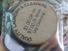 Wooden Nickel Token -  1 Off  7 In Dry Cleaning  102