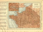 1914 Original Map Ireland Or France Vintage Color Collier Atlas