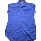 Ely Cattleman Tall Man Western Shirt Blue Pearl Snap L s Wrinkle Resistant