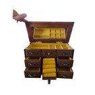 Vintage Miniature Dresser Jewelry Box Wood Vanity Storage Chest