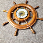 16  Nautical Wooden Ship Steering Wheel Pirate Decor Wood Clock Fishing Boat