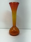 Art Glass Bottle Orange Red Vase C  1960s