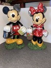 Disney Mickey Mouse   Minnie Mouse Garden Figurine Set W  Watering Can