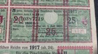 Ww1 German Empire Treasury Bond Sheet Coupons 1917