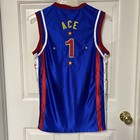 Harlem Globetrotters Authentic Stitched  1 Basketball Jersey  ace  Men   s Size S