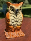 Awesome Antique Cast Iron Owl Bank Original Paint