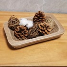 Wooden Dough Bowl Decor  Vintage Wooden Bowl Hand Carved Home Decor 10in Brown