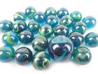 25 Glass Marbles Sea Turtle Sea Blue green Translucent Game Pack Shooter Swirl