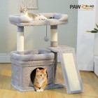 Pawz Road Small Cat Tree Tower For Large Adult Cat With Wide Top Perch Condo Toy