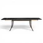 Robsjohn Gibbings For Widdicomb Ebonized Saber Leg Dining Table With 2 Leaves