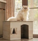 Rustic Solid Hardwood Off White Pet House For Dog And Cat And More Up To 40 Lbs 